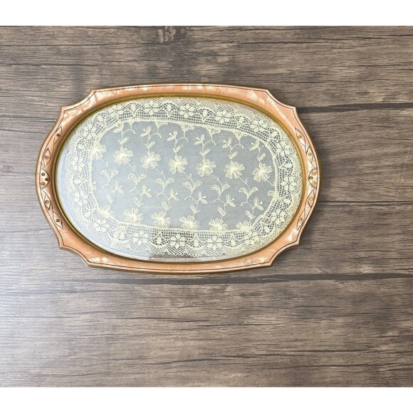 Vintage Art Deco Celluloid Vanity Set | 1940’s| Faux Marble Peach Design - Picture 8 of 10